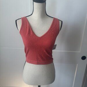 New With Tags Free People Solid Ribbed Brami in Papaya